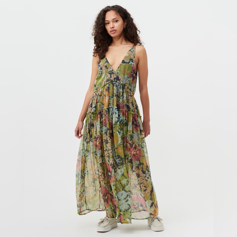 Free People Julianna Maxi Dress in Misty combo Size Small